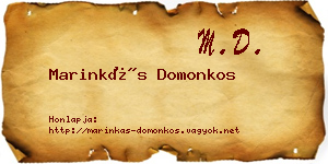 Marinkás Domonkos névjegykártya